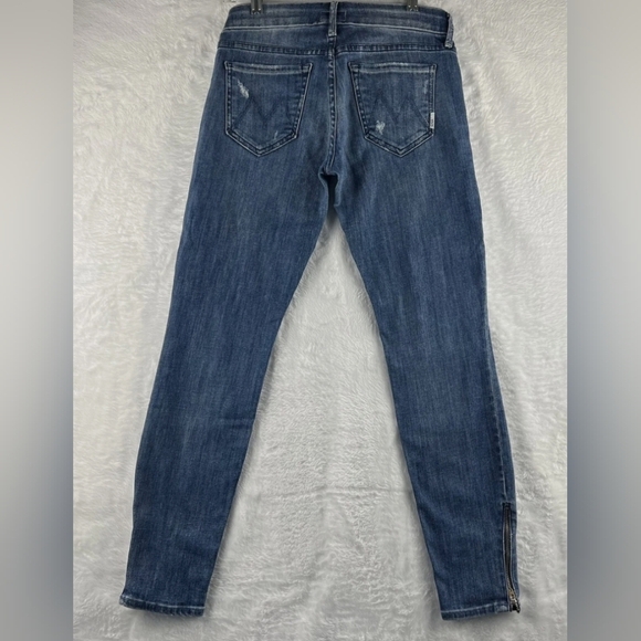 MOTHER Women's Distressed Blue Jeans - Picture 2 of 6